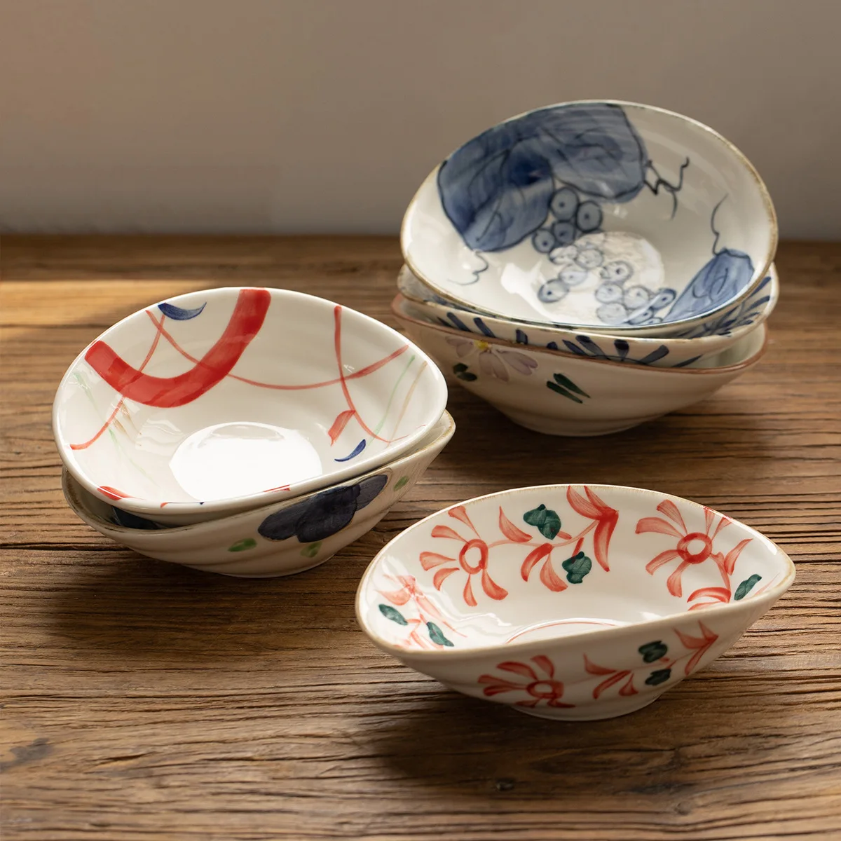 

YFY ceramic oval 6-inch bowl tea point plate household underglaze cold vegetable plate ingot bowl snack bowl bone saucer
