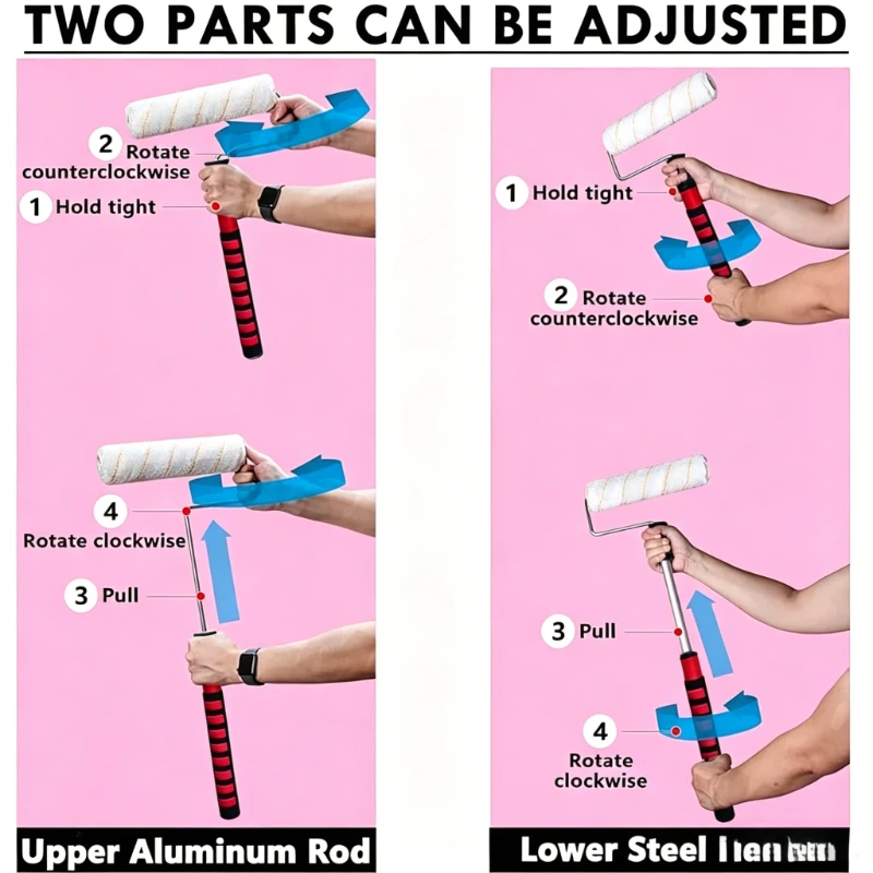 Picture 4: 9-inch Extension Rod Roller Frame, Paint Tray Roller, Hair Cover Paint Roller Tool Set
