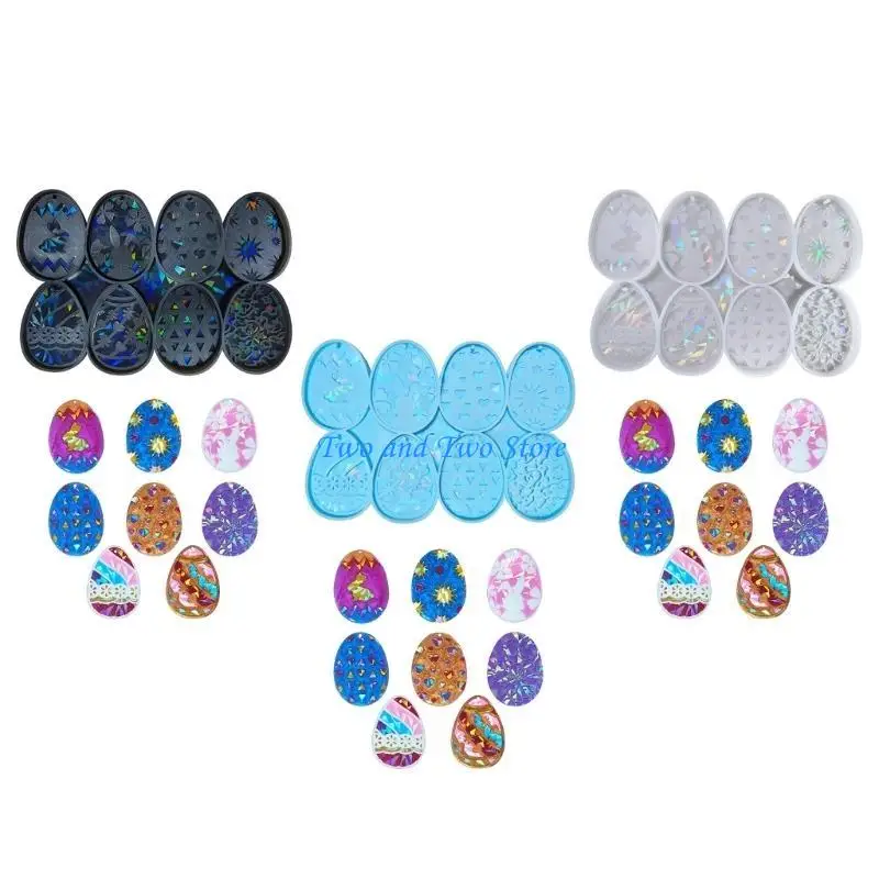 

HX6F Easter Eggs Mold Handmade Ornament Pendant Mold for DIY Keychain Jewelry