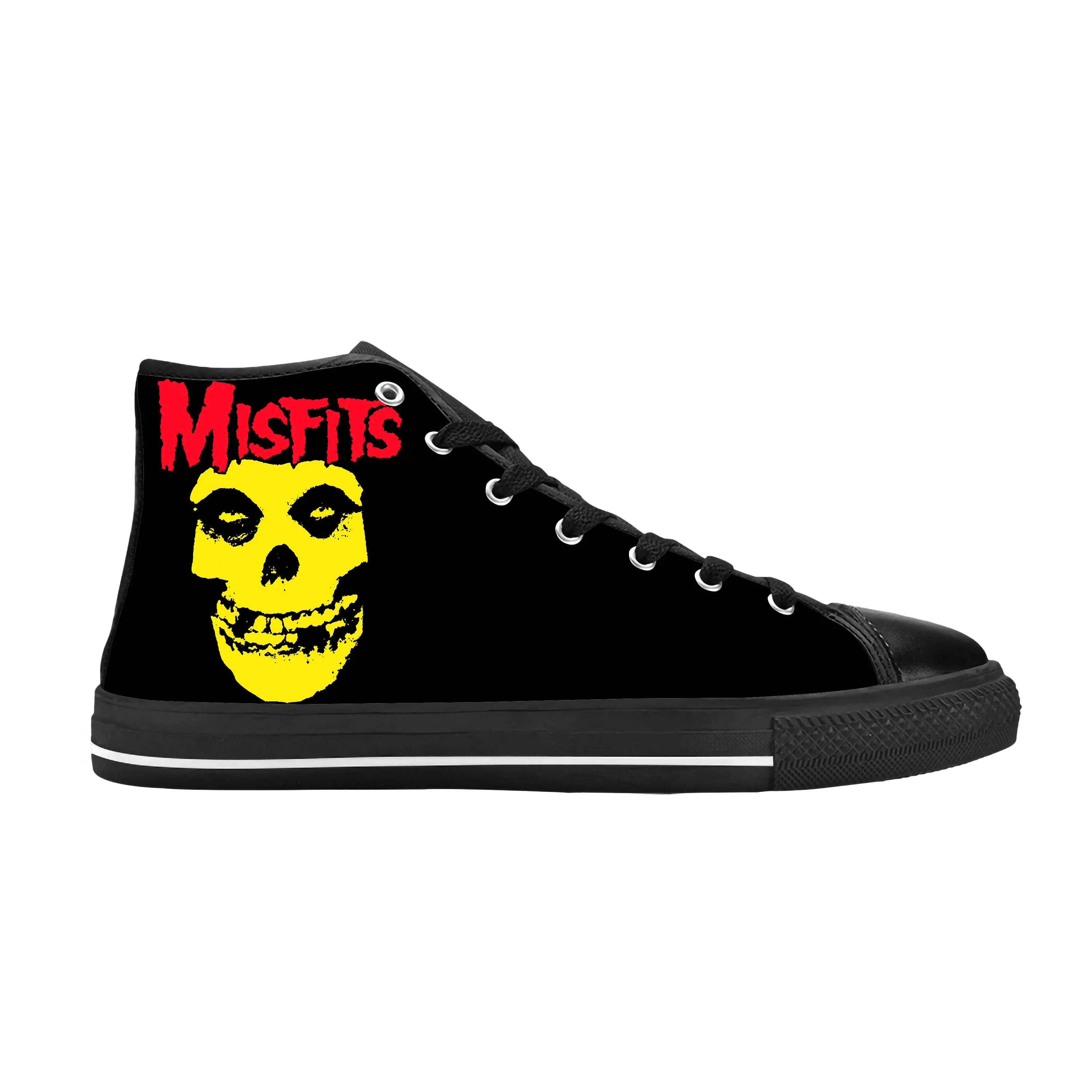 Hot Misfits Skull Skeleton Horror Rock Band Music Casual Cloth Shoes High Top Comfortable Breathable 3D Print Men Women Sneakers