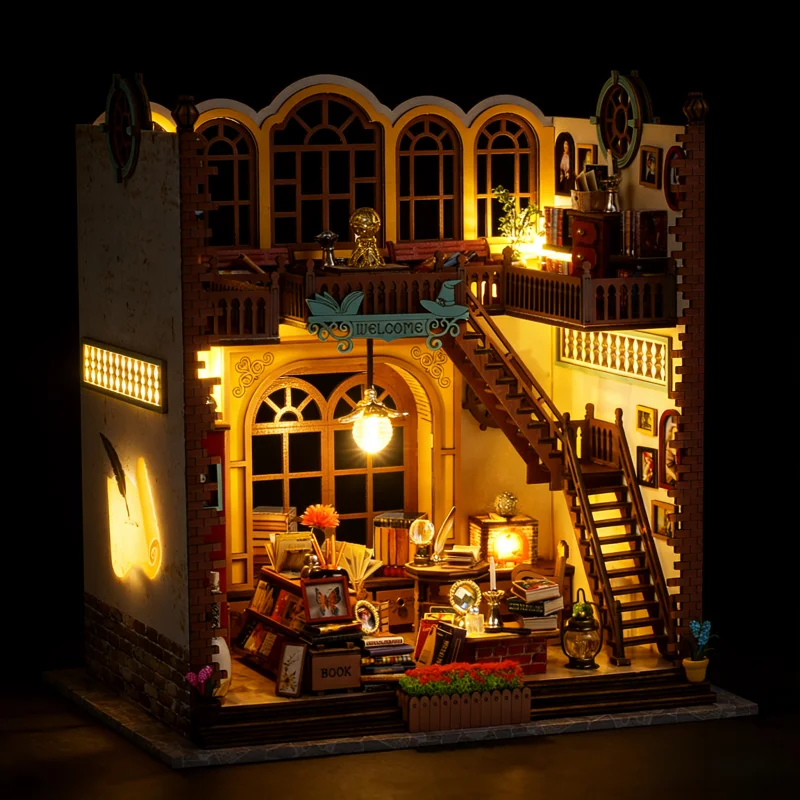 OUZEY Enchanted Book Nook DIY, puzzle d'étude magique en bois 3D, cadeau mystique pour les adolescents