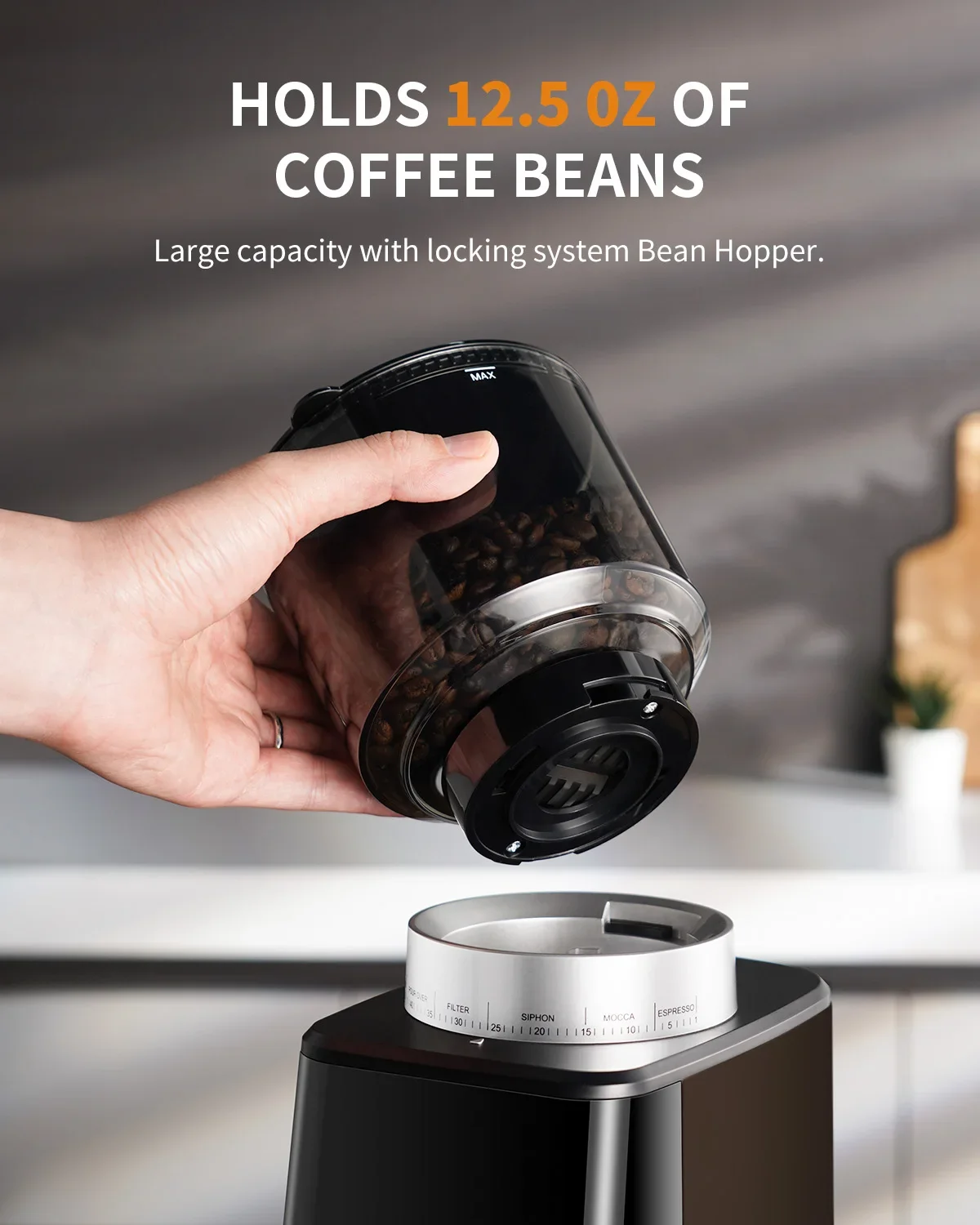 Professional Conical Burr Coffee 51 Grinding 14 Cups Setting Turkish Electric Bean Machine Coffee Grinder Stainless Steel