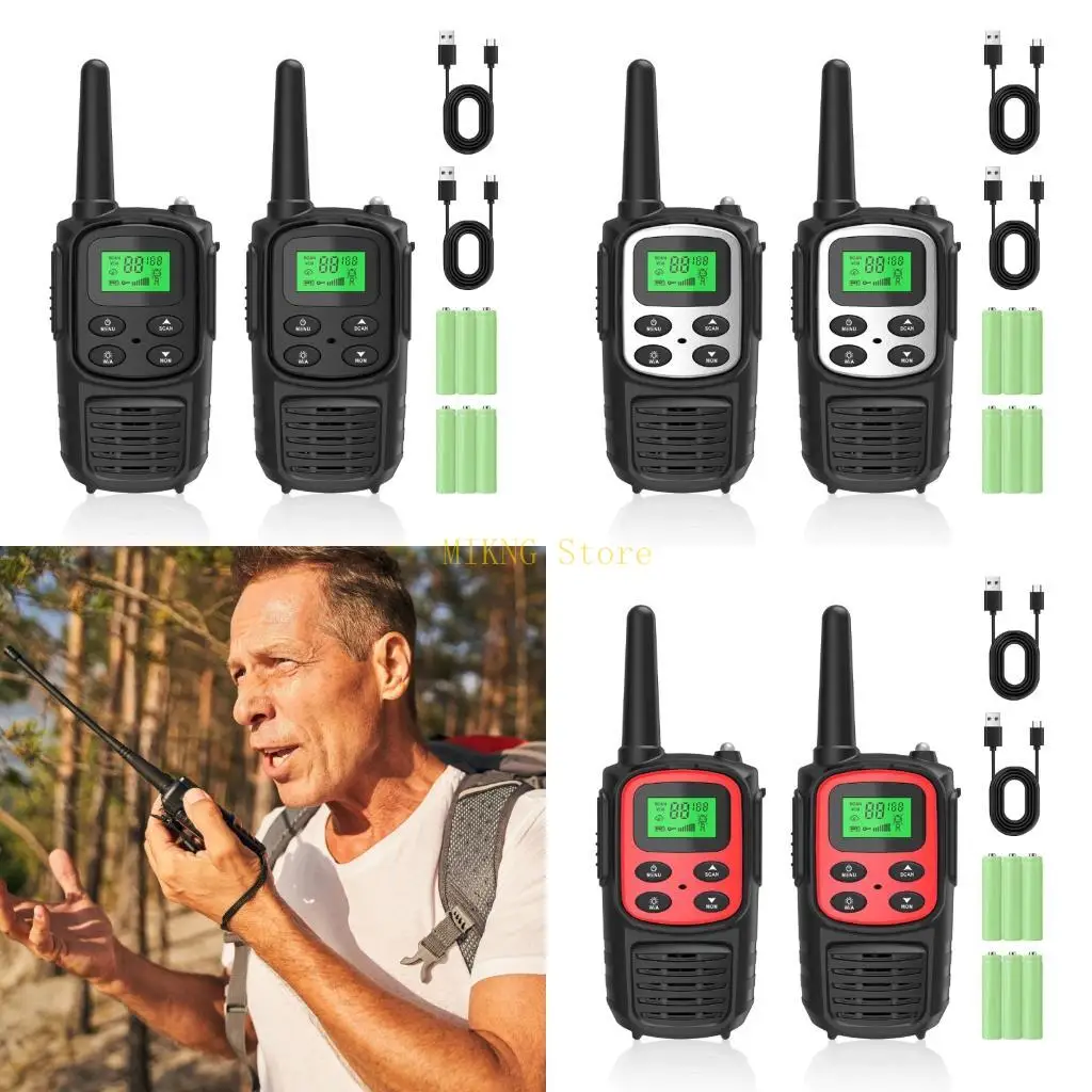 Radios ABS 2pcs para acampar con NOAA y VOX Características radio bidireccional para niños Mejor venta