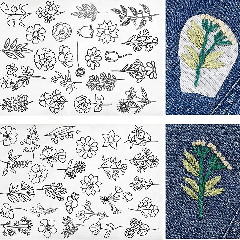 Hand Embroidery Pattern Stick Water Soluble Embroidery Stabiliser Transfer Patch Paper For Clothes Backing DIY Craft Making