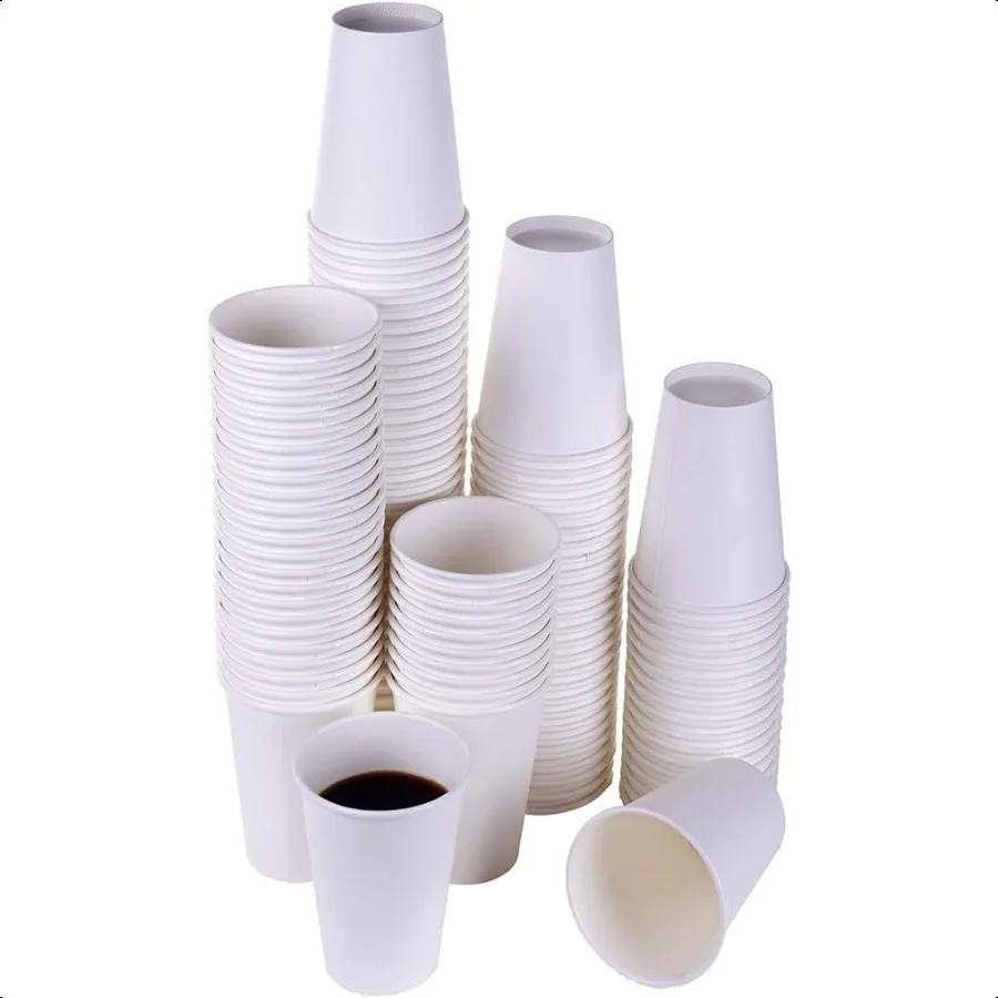 

12 oz White Hot Drink Paper Cups 120 Count Paper Coffee Cups