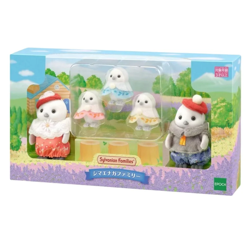 New Sylvanian Families Anime Figure The Little Bird Family Set Cute Flocking Doll Decoration Model Toy Ornaments Collection Gift