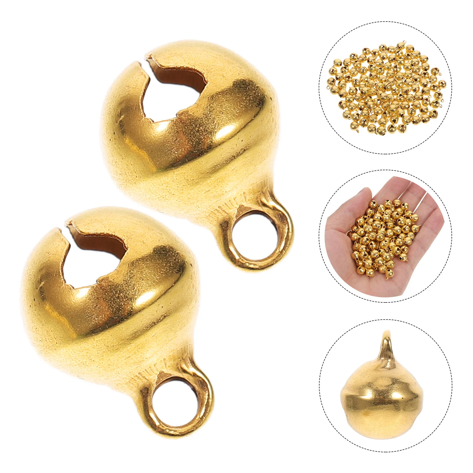 

100Pcs Mini Open Bells Gold Small Bells for Wedding Jewelry DIY Crafts Bracelets Keychain Decoration Little Bell