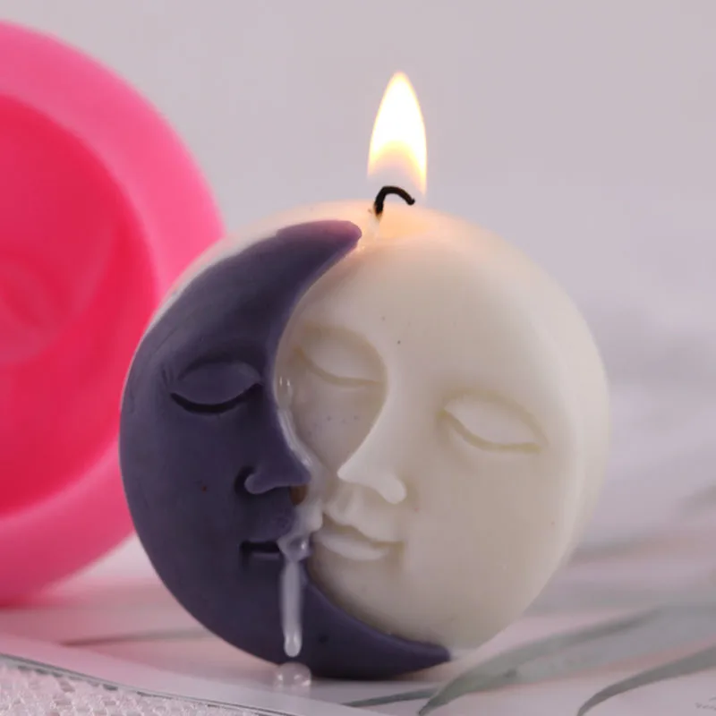 Moon Love Sun Candle Silicone Mold for DIY Handmade Ornaments Soap Plaster Candles Chocolate Mould Home Decor Crafts Gift