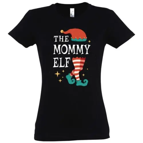 Youth Designz  Damen T-Shirt The Mommy Elf Weihnachten Geschenk Fun Spruch Logo