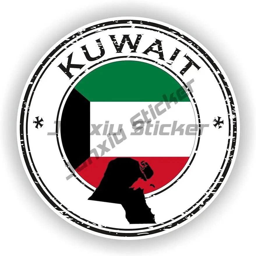 Kuwait Round Vinyl Waterproof Stickers Car Bumper Sticker for Windows, Cars, Trucks, Tool Boxes, laptops, MacBook Car Styling