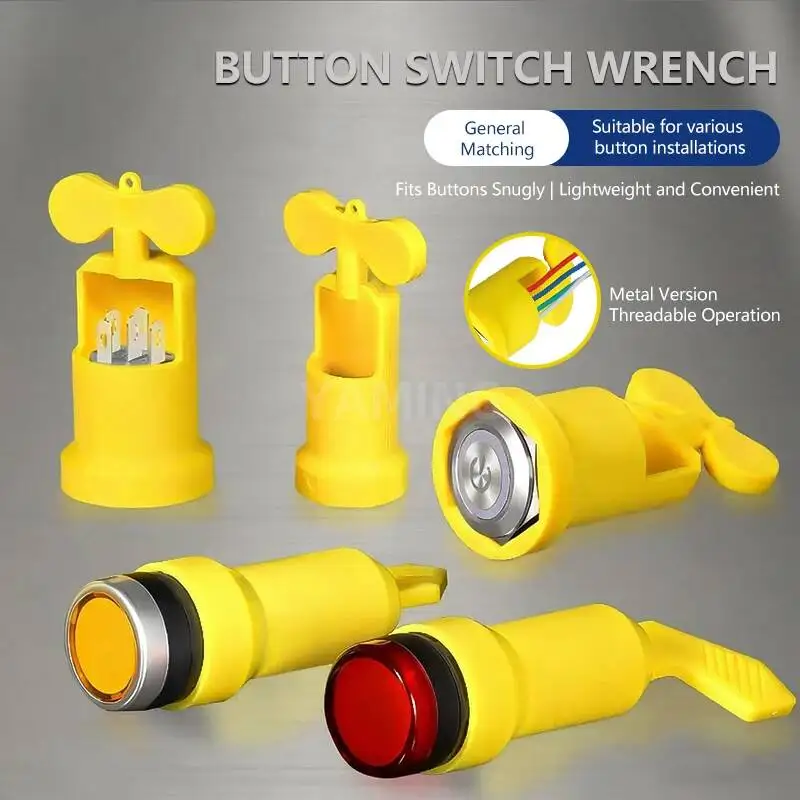 Switch Installation Wrench LA38 Metal Push Button Handle AD16 Indicator Light Tightening Removal Tool 22mm