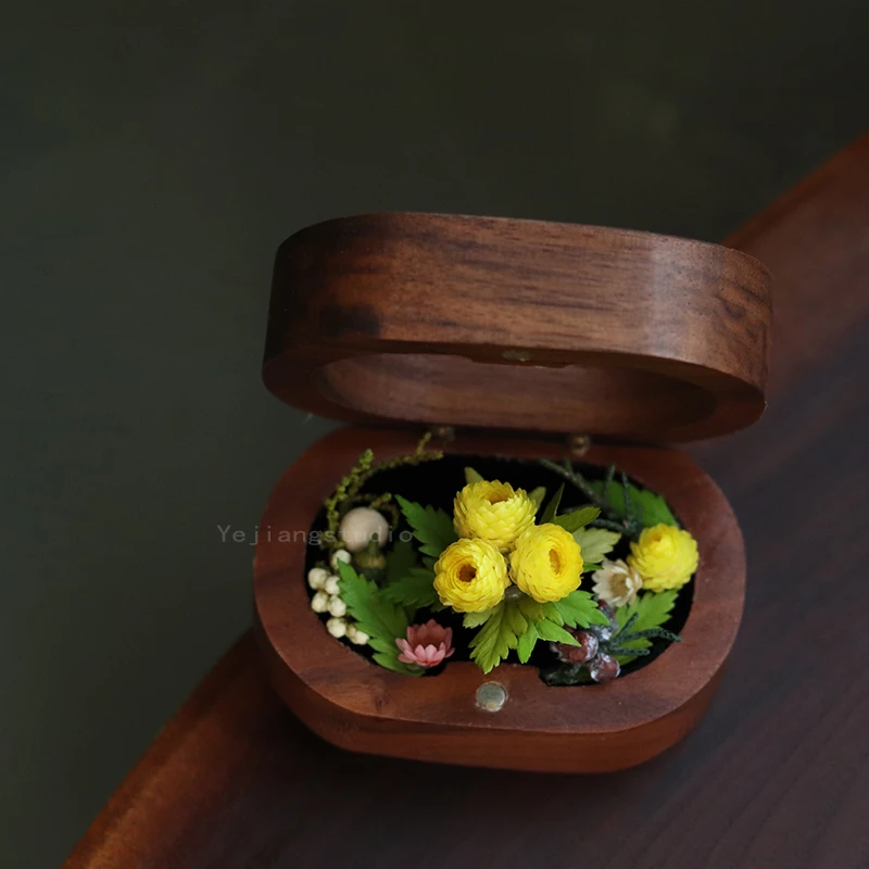 Immortal Flower Wedding Pair Ring Box Dopamine Ring Box Ring Exchange Immortal Flower