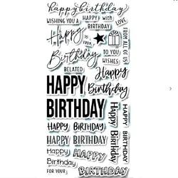 2022 New English Happy Birthday Transparent Silicone Stamp/Seal for DIY Scrapbooking/Photo album Decorative clear stamp