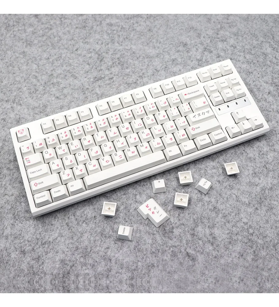 Pink Bear Keycap Original Height PBT Sublimation Keycap 131 Keys Adapt 61 64 68 104 108 Mechanical Keys