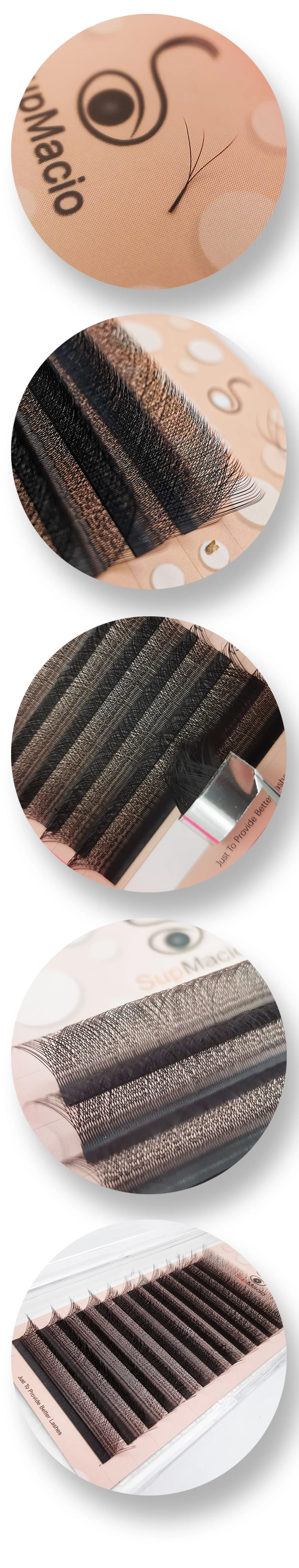 Supmacio Wimpernverlängerung 3D Clover W Wimpern Weiche 0,07mm 8-15 Gemischte Vorgefertigte Bündel Cilios 3D W ресниц – Detail 4
