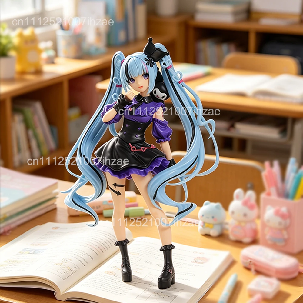 Hatsune Miku Gothic Loli Style Modell 21 cm PVC Actionfigur Coole Sammlerfigur Anime-Figur Schreibtischdekoration Geschenk für Cartoon-Liebhaber – Detail 4