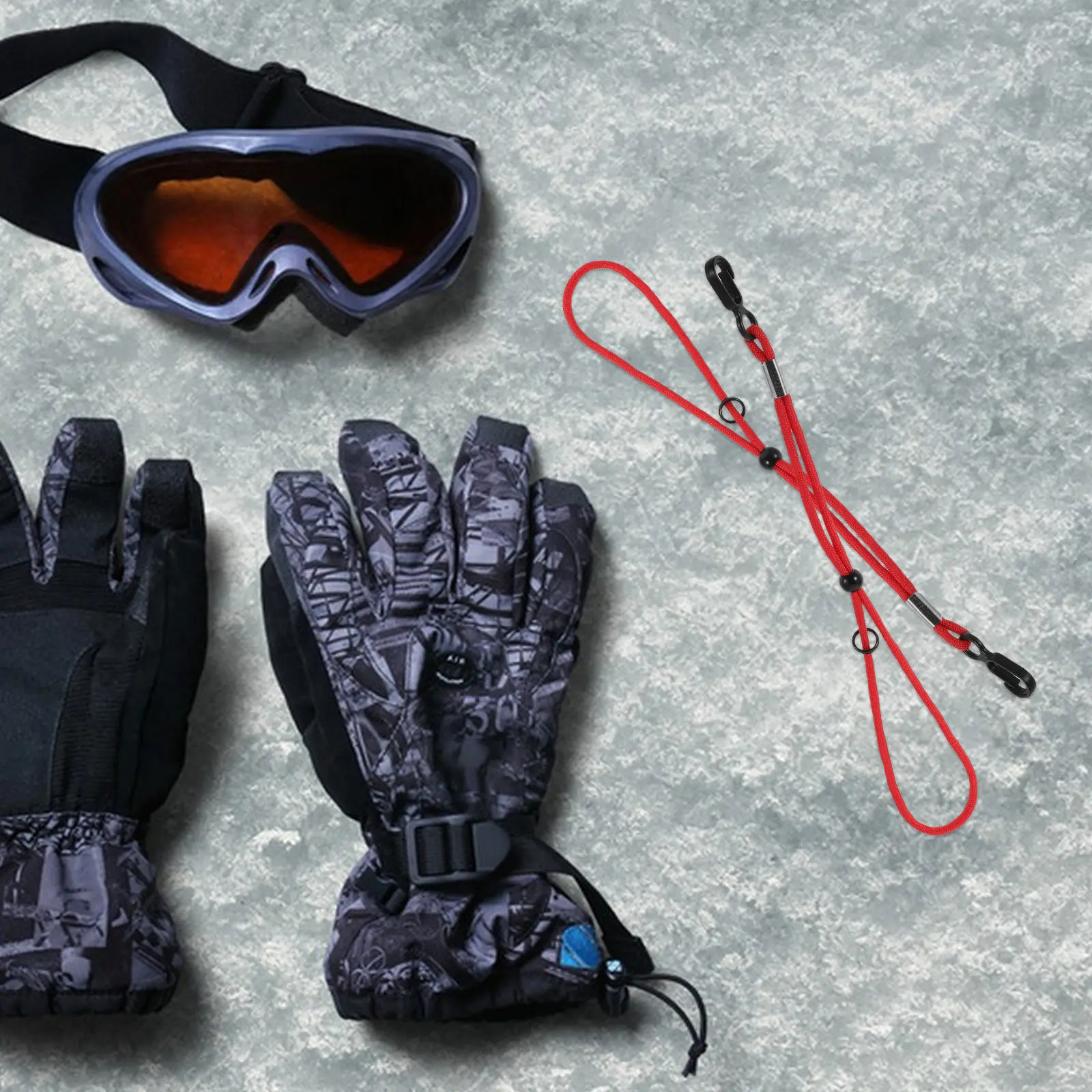 

1Pair Ski Glove Lanyards Adjustable Winter Glove Leashes Anti-Lost Safety Ropes Outdoor Snow Sports Ski Accessories Red