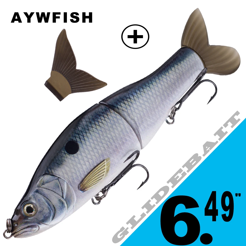 

AYWFISH Single Jointed Shad Fishing Lure Artificial Slider Bait Bass Pike Musky Saltwater Wobbler Glider Bait Swimbait 56G / 62G