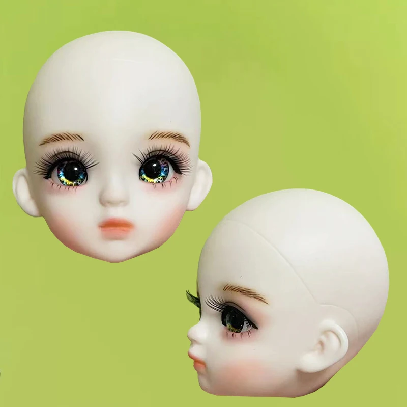 New DIY Makeup 1/6 Bjd Doll Head with Eyes Handmade 30cm Dolls Head Accessories Kids Toy Girls Toy Gift