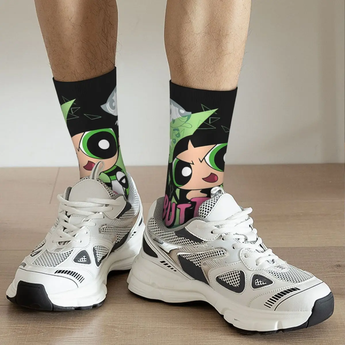 Crazy compression Tremendous Sock for Men Harajuku Powerpuff Girls Seamless Pattern Crew Sock Casual