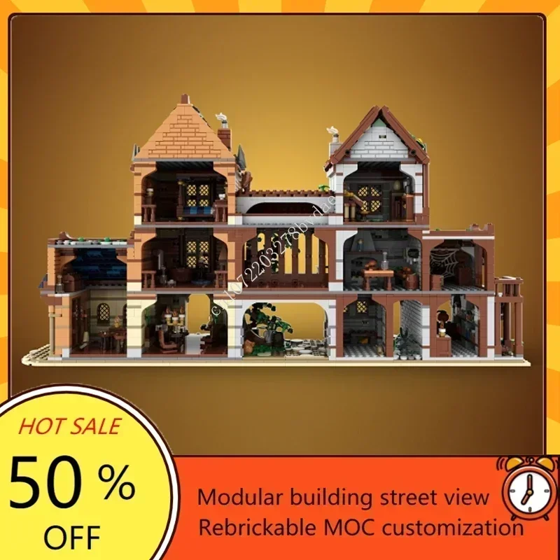 3877PCS Customized MOC Medieval Castle Medieval Street Model Custom Puzzles Technology  Creative Assembly Toys Kids Gifts