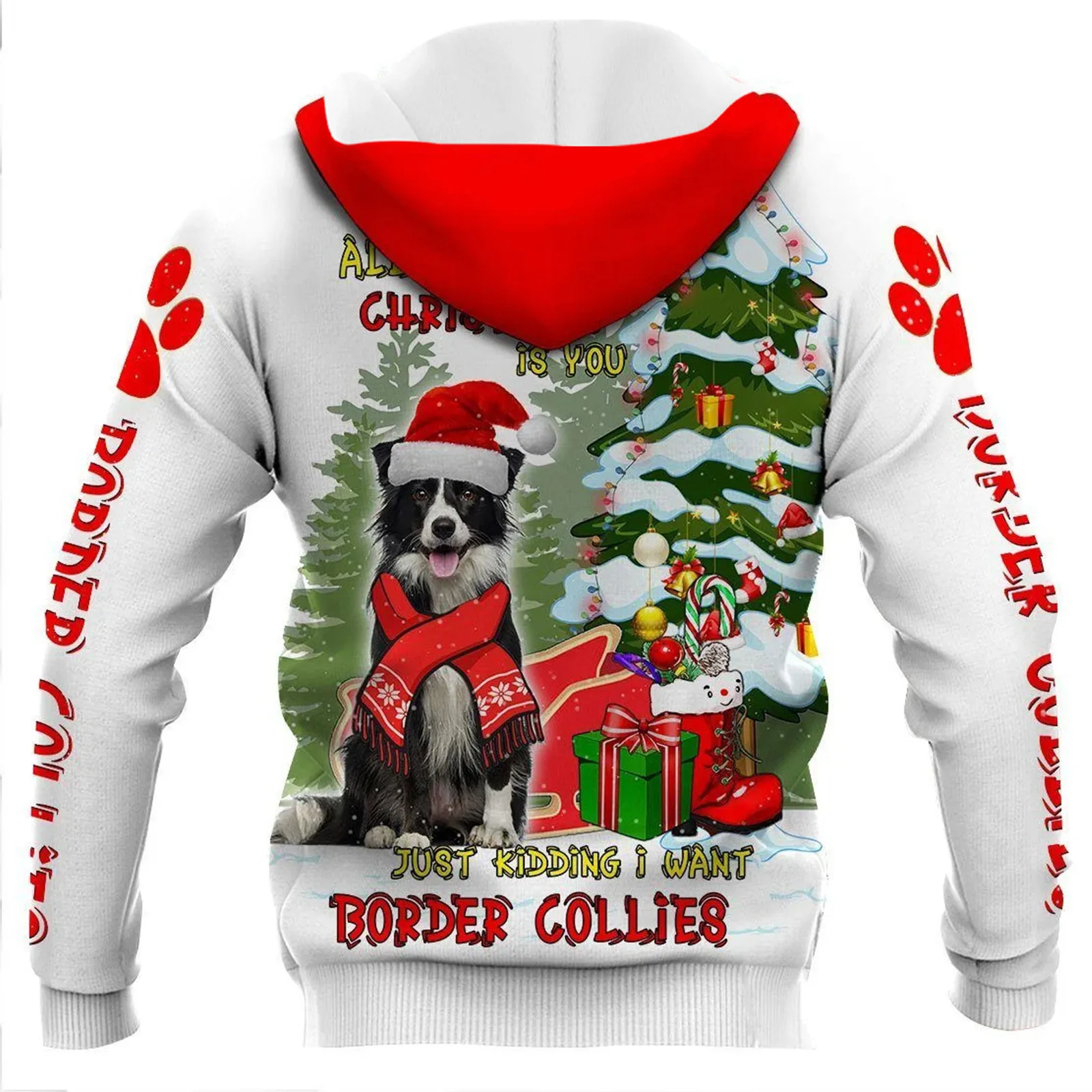 HX Border Collie Hoodies Animals Rottweiler German Shepherd Christmas 3D Printed Sportwear Men Clothing Xmas Gifts Dropshipping