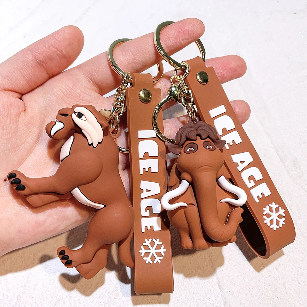 Cartoon Movie Ice Age Anime Keychain Sid Diego Manny Scrat Kawaii PVC Figures Action Toys Key Pendant Bag Car Keyring Kids Gifts