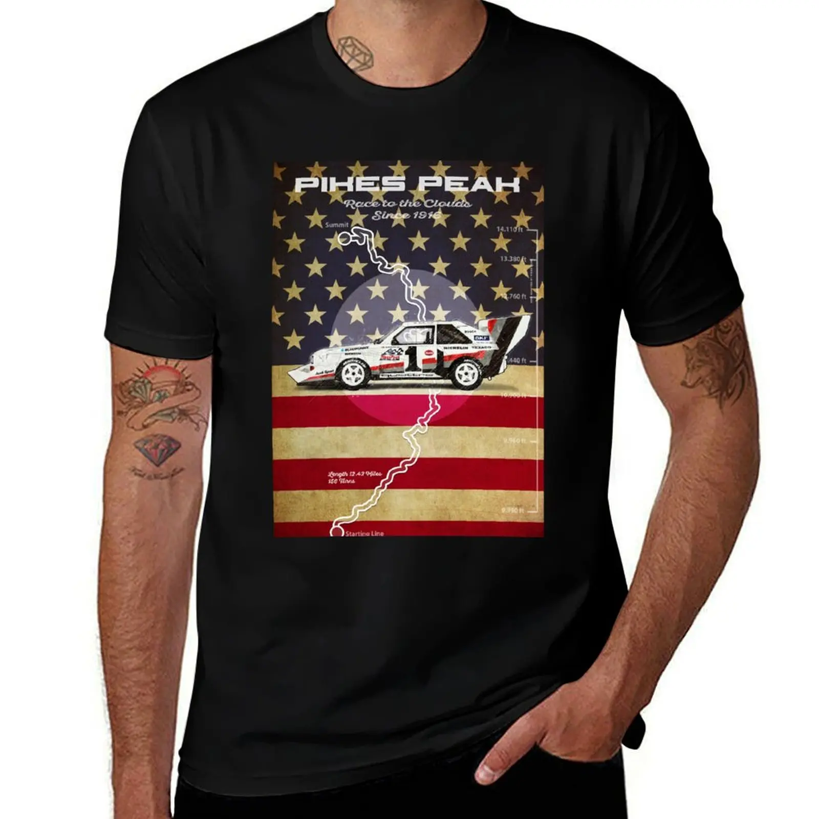 Pikes Peak Vintage T-Shirt Daily Wear Plain Short Sleeve Shirt