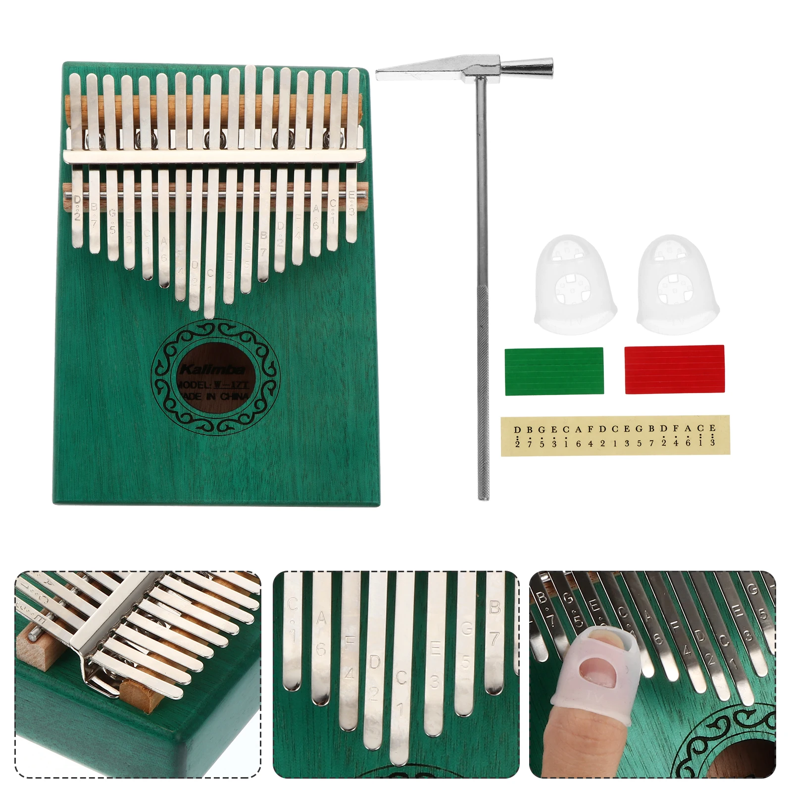 

1Set Retro Style Kalimba Thumb Piano Portable Lightweight Mini Finger Piano Beginners Kalimba with Carrying Bag