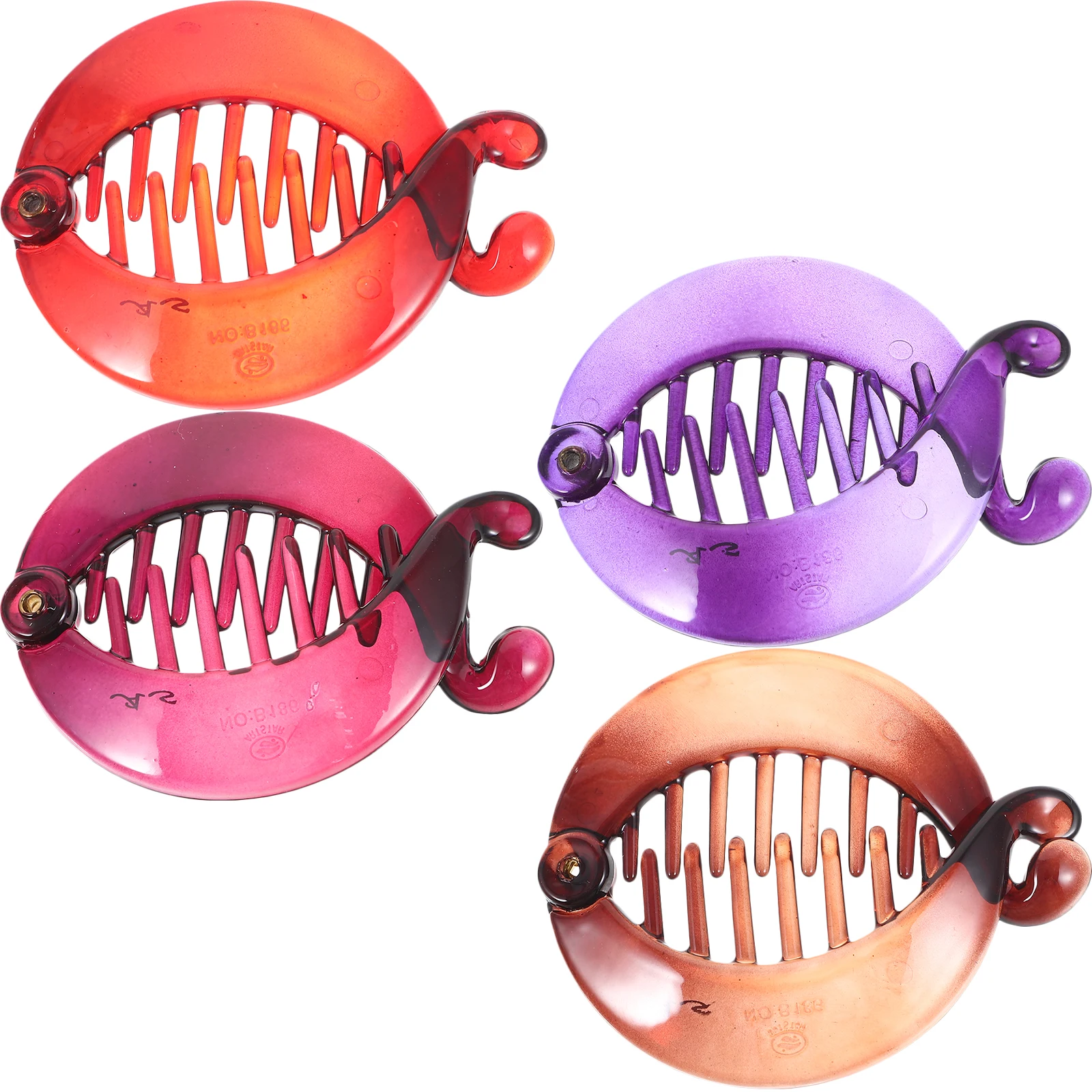 

4pcs Clips for Women Banana Set Thick Hair Clips For Women Curly Hair Red Purple Burgundy Brown Accessories Headdress