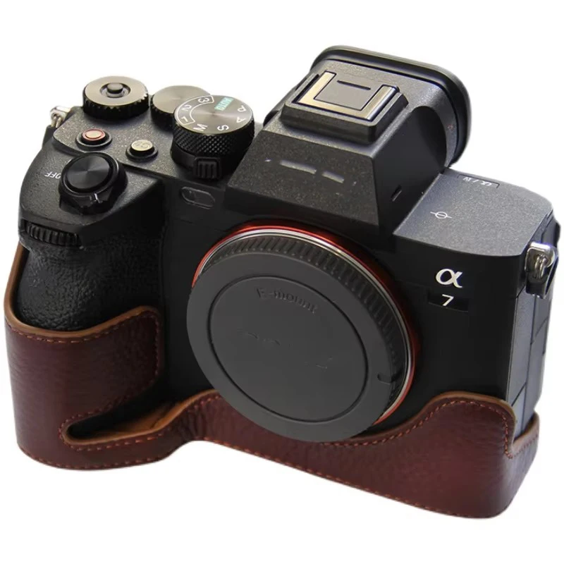 Genuine leather cowhide Bag Body BOX Case For Sony A1 A7S3 A7S III A7 Mark IV A7M4 A7R5  Camera Protective sleeve box base Grip