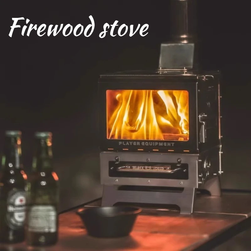 Mini Firewood Heating Stove Stainless Steel Household Desktop Portable Fire Stove Winter Warming Fireplace Camping Supplies