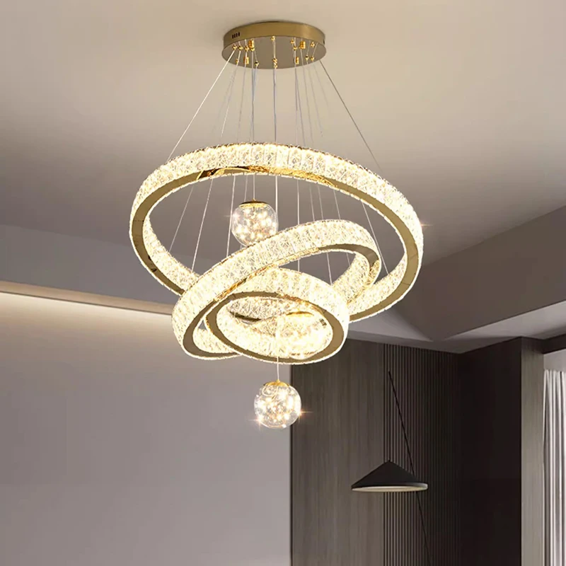 

Modern Crystal Stair Chandelier Lights Indoor Lighting Ceiling Lamp Hanging Light Led Chandeliers For Living Room Indoor Lightin