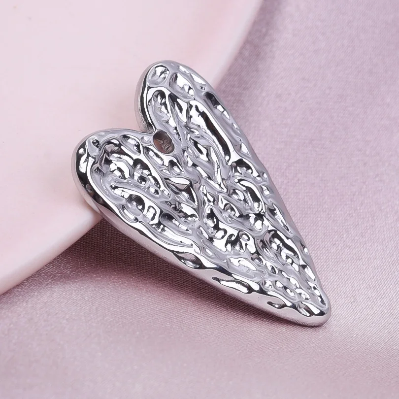 Elegant Love Breloques Stainless Steel Pendants For Jewelry Making Bulk Heart Charm Pendant 5pcs/Lot Materials To Make Bracelets