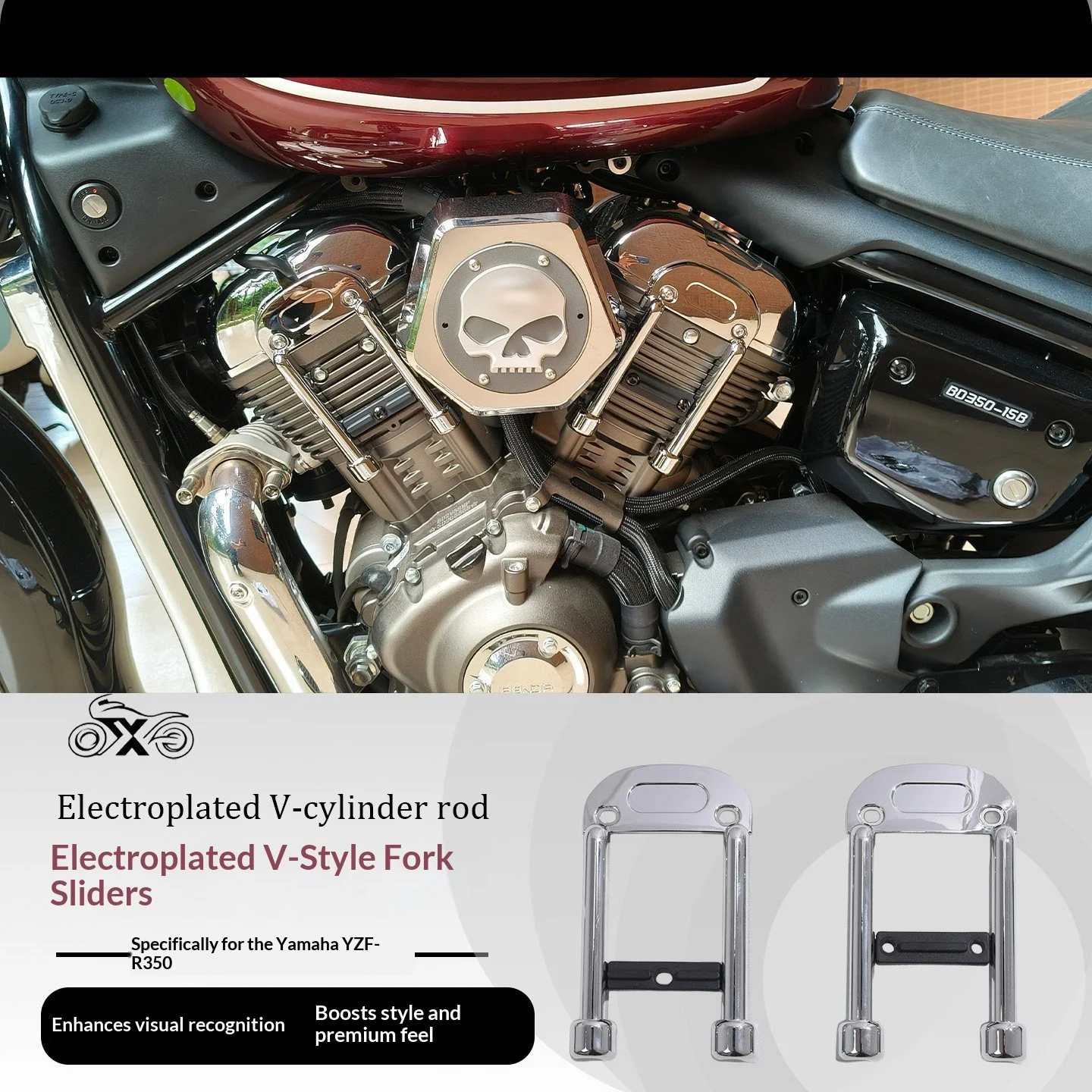 【Premium】For Chinchilla 350 modified engine cover, V-cylinder rod aluminum alloy left and right anti-heat covers, modified latch