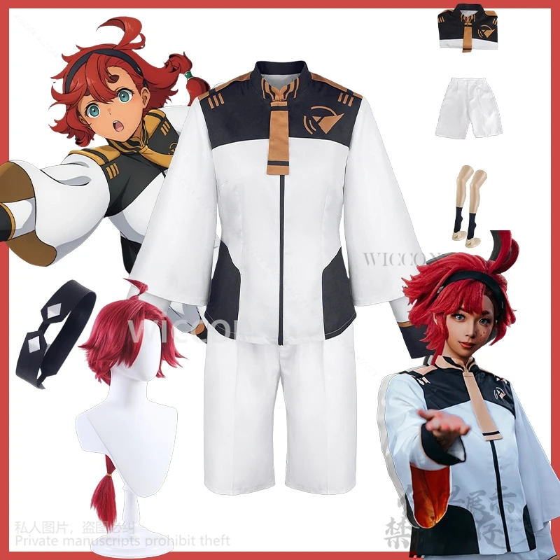 

Suletta Cosplay Anime The Witch From Japanese Jirai Kei Girls JK Soldier Coat Costume Sexy Stocking Punk Uniform Halloween Cos