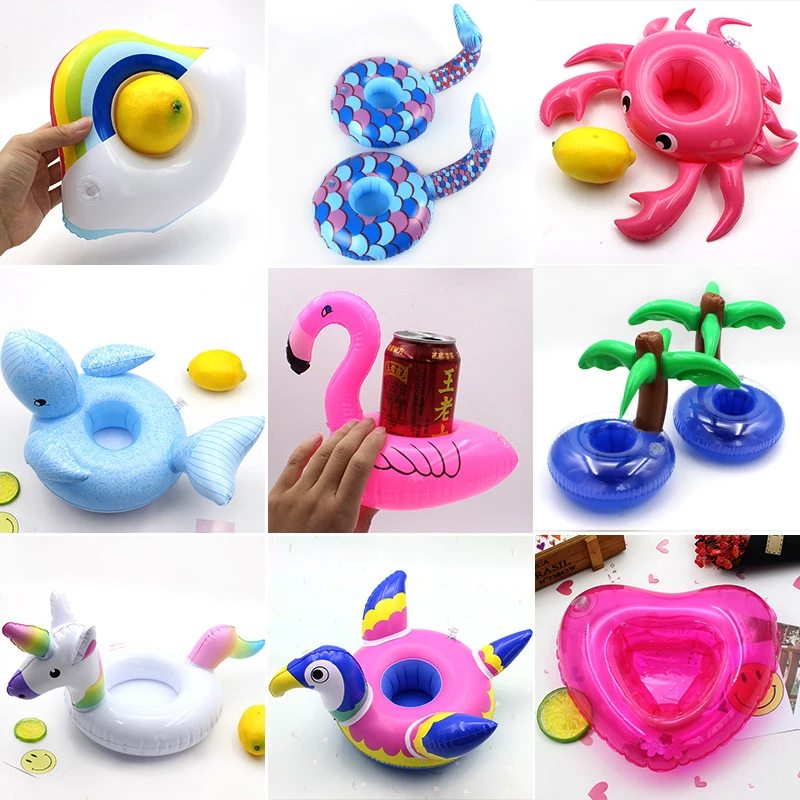 Inflatable Cup Holder Unicorn Flamingo Drink Holder Swimming Pool Float Bathing Pool Toy Party Decoration Bar Coasters