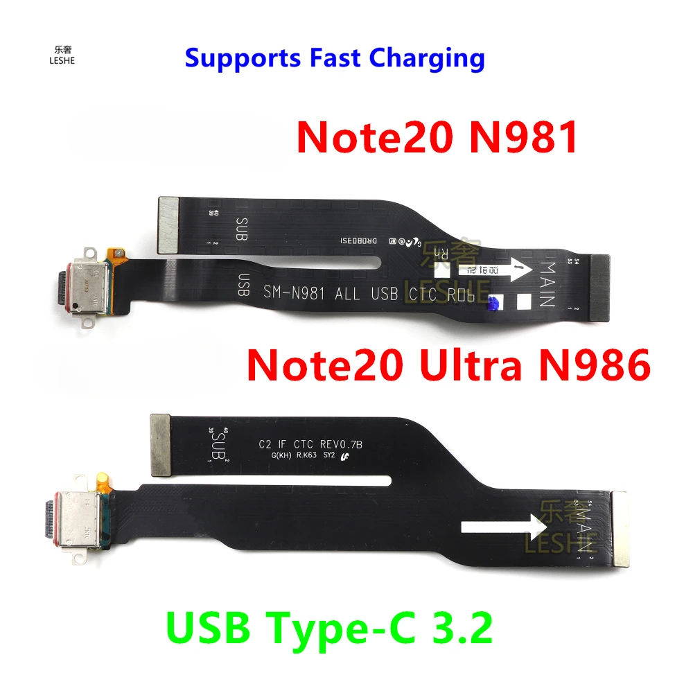 

USB Type-C 3.2 Charging Dock Flat Cable For Samsung Galaxy Note 20 Ultra Tail Plug Small Board Charg Connector Flexible Ribbon