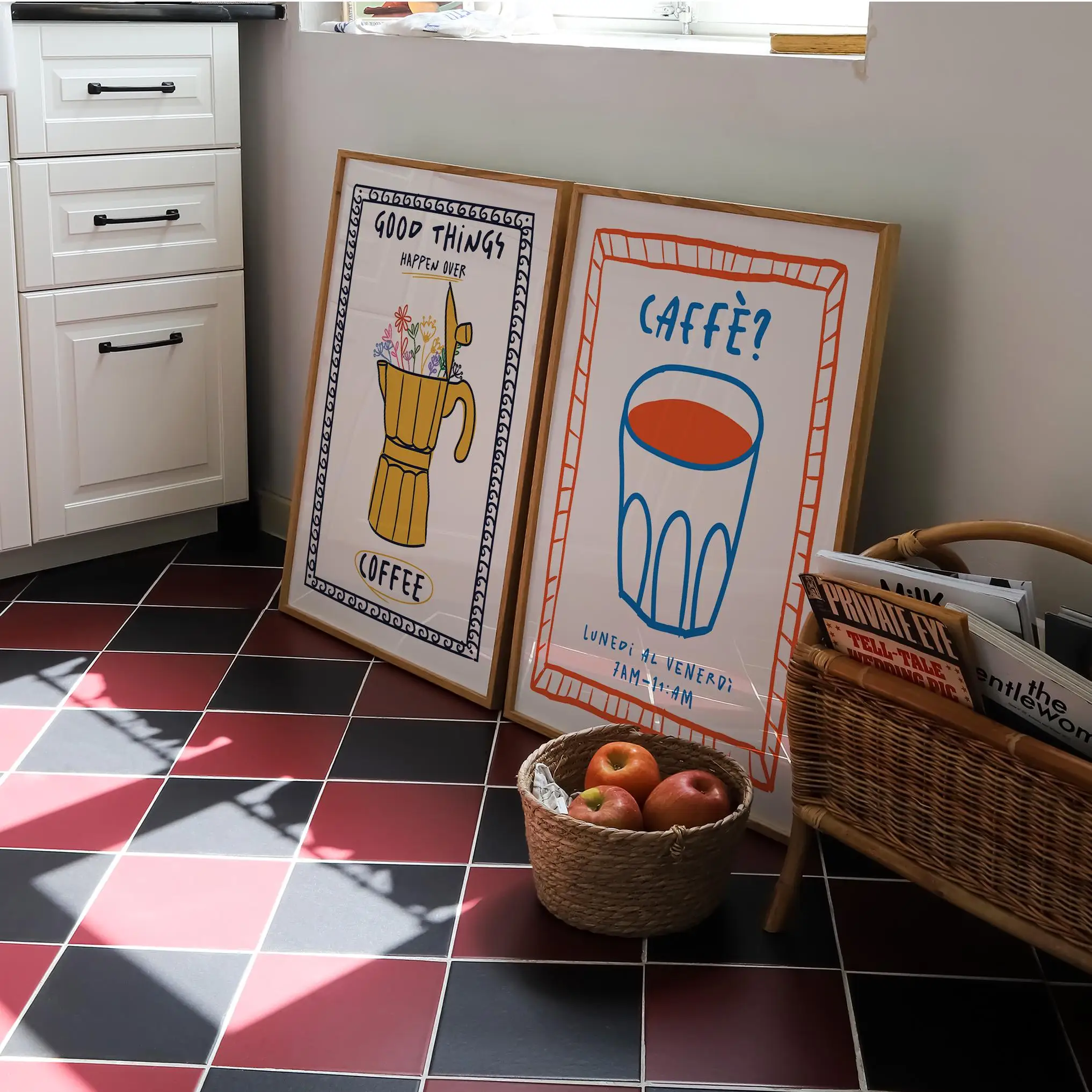 3pcs/set Modern Trendy Coffee Print Posters Unframed Espresso Coffee Bar Wall Art Posters for Kitchen Decorations Gifts