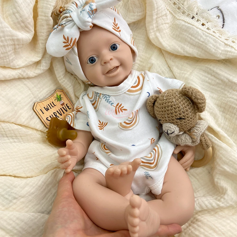 

18inch Soft Touch Silicone Reborn Baby Boy Painted/Unpainted High-Simulation Weighted Newborn Doll for Artist Collector Gift