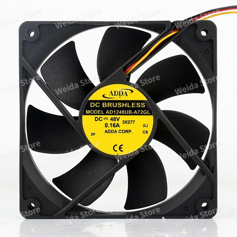 Original ADDA 12025 AD1248UB-A72GL DC 5V 12V 24V DC 48V 0.16A three-wire variable frequency fan