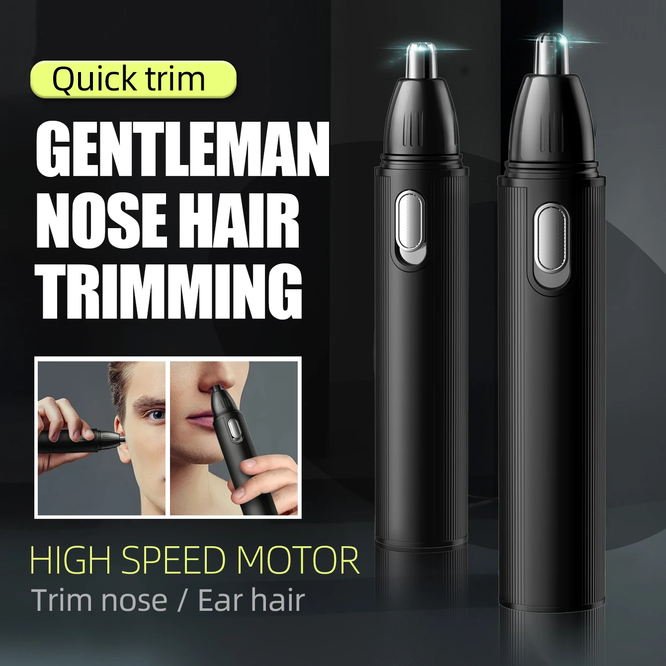 ماكينة تشذيب شعر الأنف باللون الأسود القابلة لإعادة الشحن من كيكيدو، ماكينة تشذيب شعر الأنف للرجال لتصفية الأنف