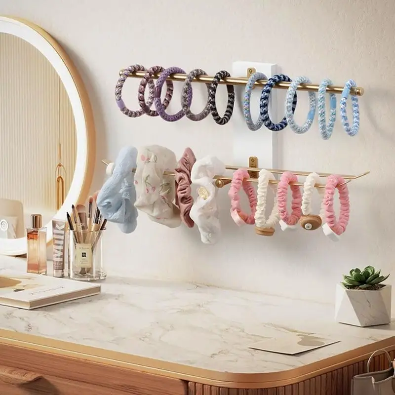 652F Space Saving Wall Jewelry Storage Hanger With Wooden Base For Women Accessories