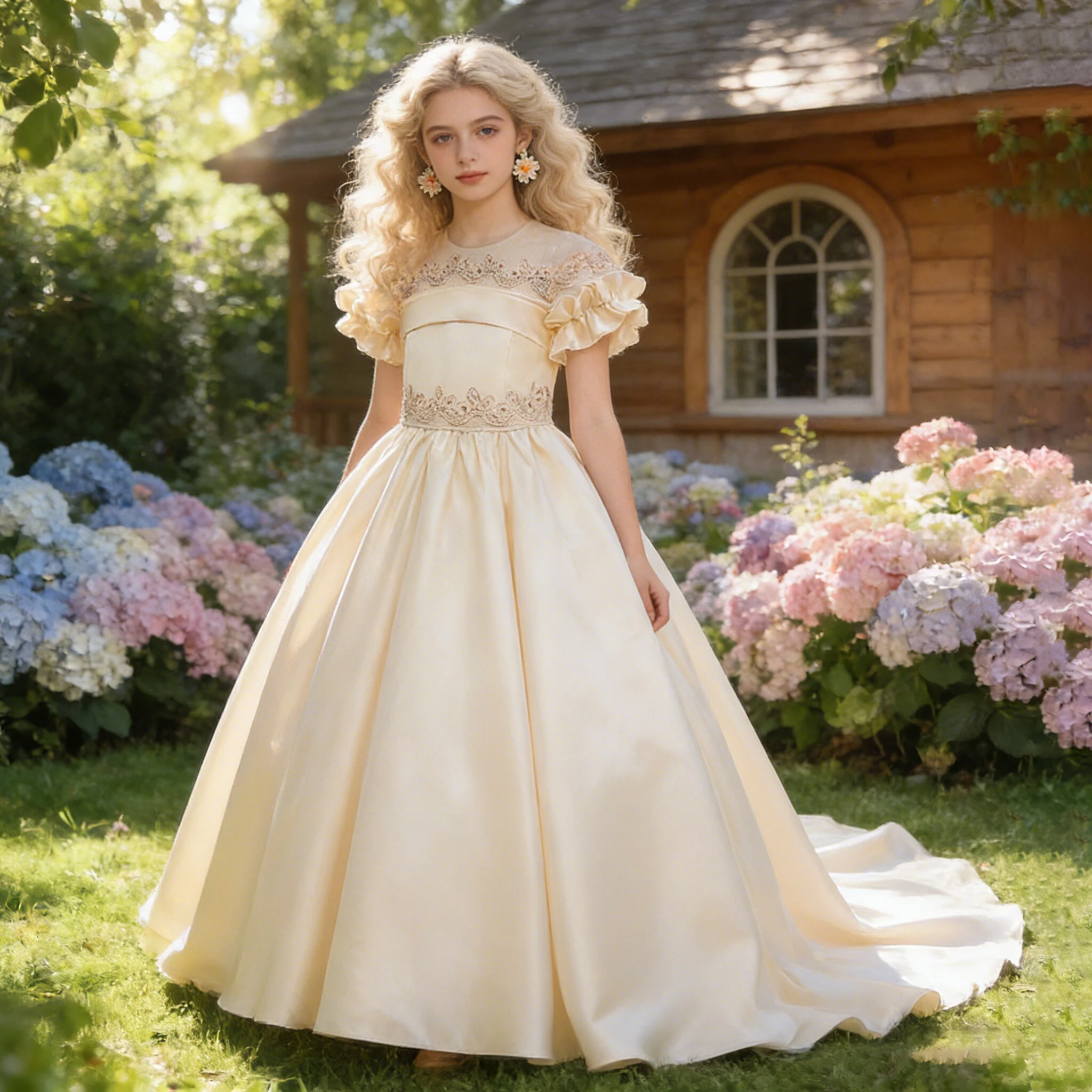 

Summer Flower Bridesmaids Girls Dress Elegant Birthday Wedding Prom Party Princess Dress for Girl Graduation Ceremony Host Gown