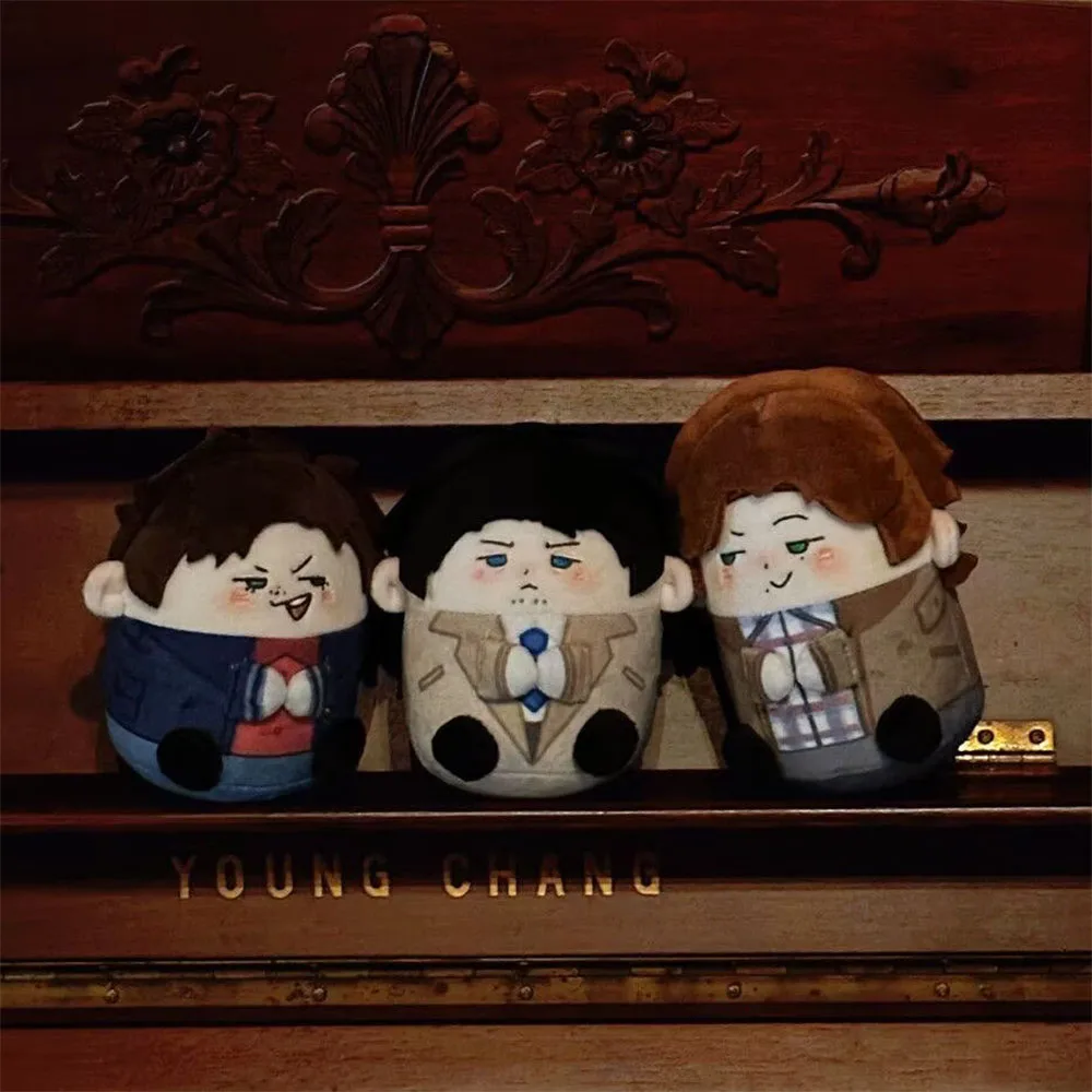 12cm Supernatural Sam Dean Castiel Plush Doll Birthday Pendant Decoration SPN Stuffed Toy Collect Backpack Doll School XMAS Gift
