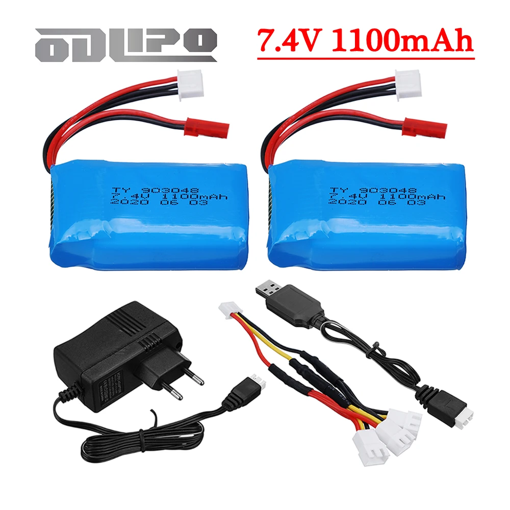 Lipo Battery 2S 7.4V 1100mAh 25C For WLtoys V353 A949 A959 A969 A979 k929 Racing Car Off-Road Vehicle Toys Cars Spare Battery