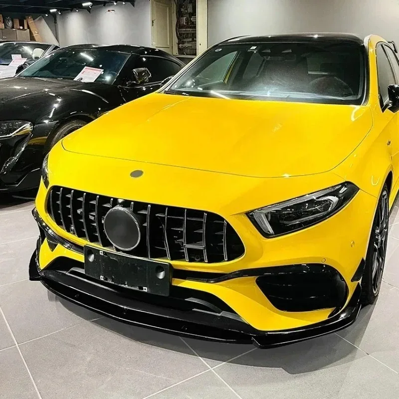 Car Front Bumper Splitter Lip for A-Class W177 A45 A45S 2018 2019 2020 2021 2022 2023 Diffuser Spoiler Guard