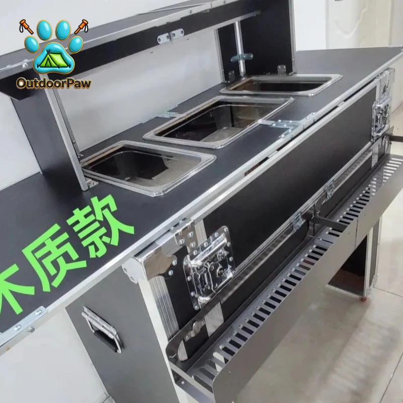 Mobile Folding Table Bar Outdoor Bar Mobile Box Storage Trolley Mobile Assembly