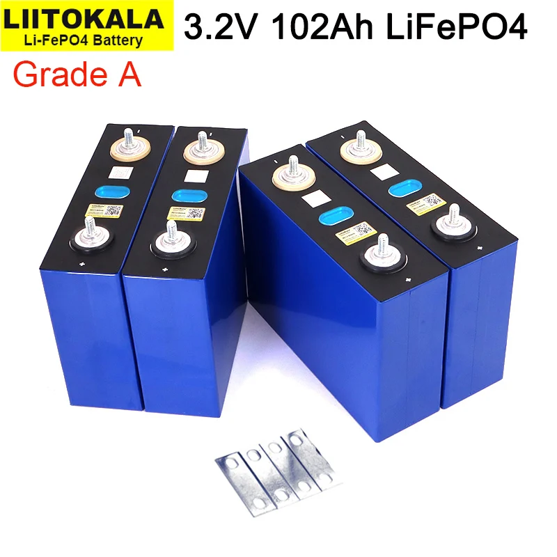 LiitoKala 3.2V 102Ah Battery LiFePO4 Lithium phospha DIY 12V 24V 48V 3C 300A Electric car RV Solar Energy storage system Grade A