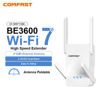 COMFAST 3570Mbps WiFi 7 Wifi Repeater dual band 2.4GHz/5.8GHz 4 high-gain antennas signal extender Wireless Signal Booster